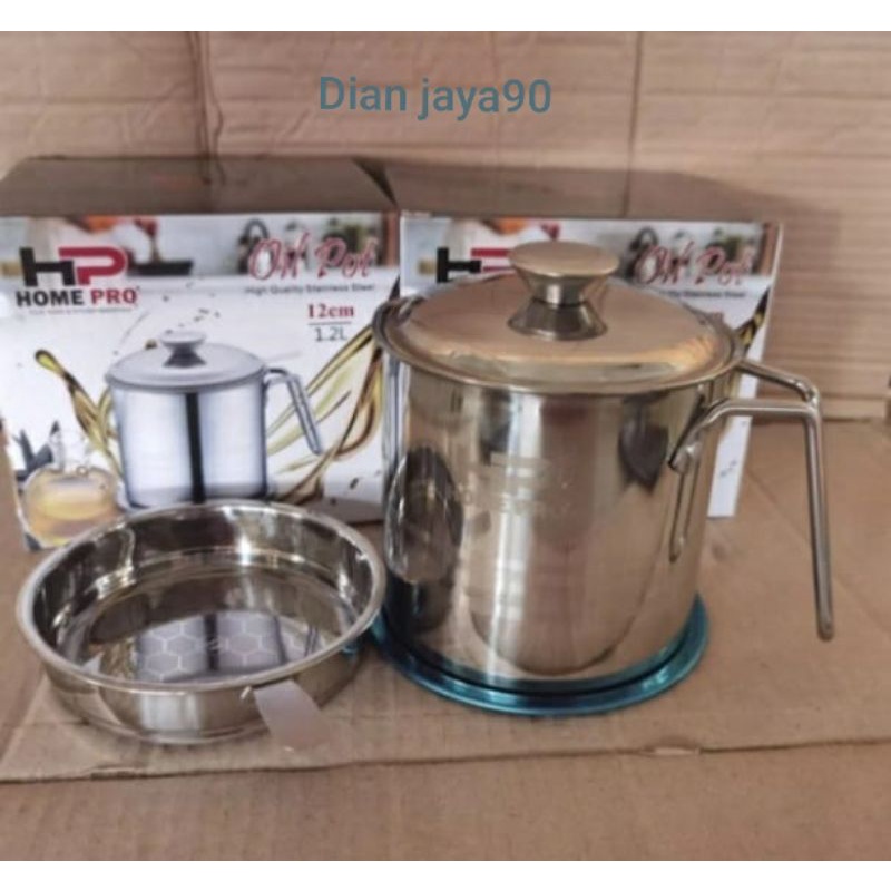 Oil pot Saringan minyak Home Pro stainless 12cm