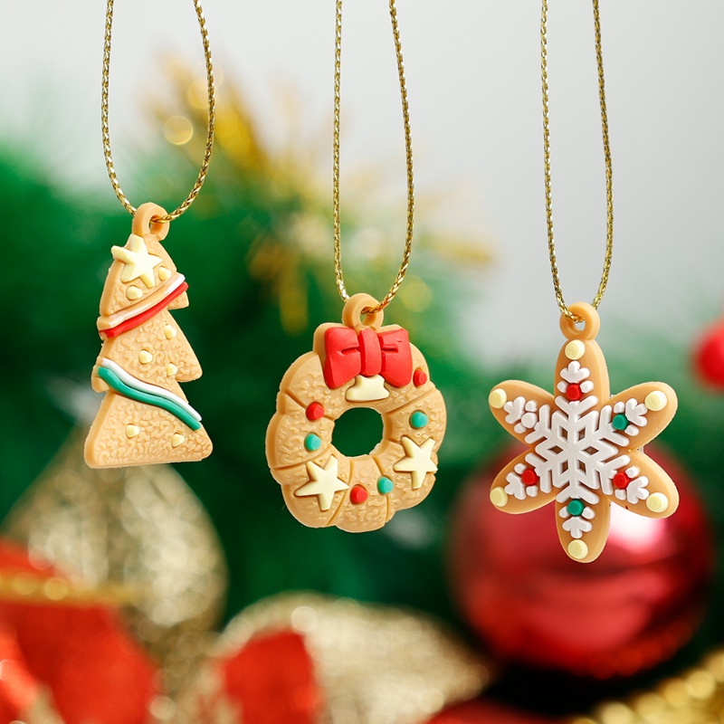 Ornamen Gantung Bentuk Gingerbread Man Dengan Lanyard Untuk Dekorasi Pohon Natal