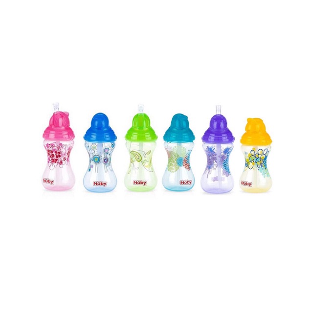 Nuby click it flip it 300ml - botol minum