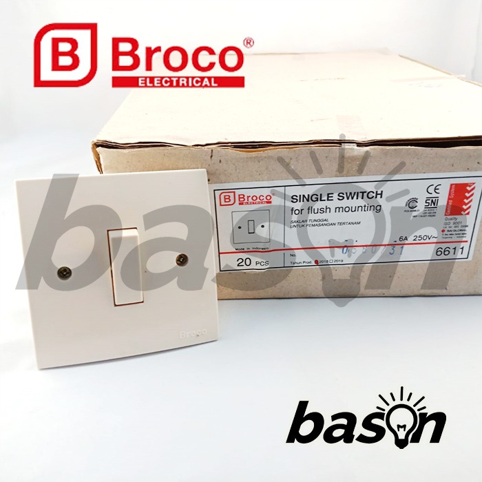 BROCO 6611 STD Single Switch - Saklar Tunggal