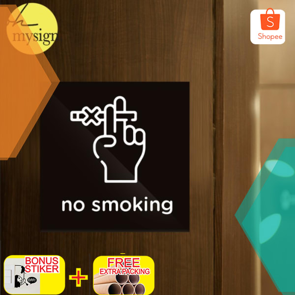 

Sign Akrilik No Smoking Printed | Papan Penanda | Stiker Akrilik Elegan