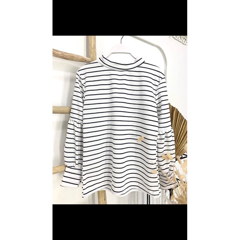 blouse stripe balon