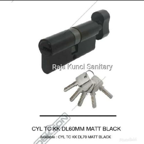 Cylinder Engkol Dekson - CYL TC KK DL 60 mm Matt Black/Hitam/Knob