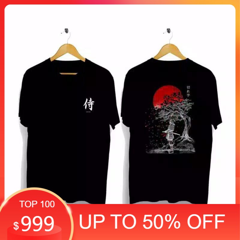 KAOS PRIA/BAJU KAOS SAMURAI/KAOS DISTRO TERBARU SAMURAI JEPANG/KAOS HITAM SAMURAI DESAIN JEPANG PRIA