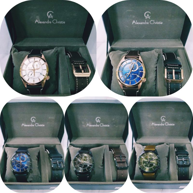 Jam tangan pria Alexandre Christie 3041MA Automatic, free tali kulit, bergaransi resmi international