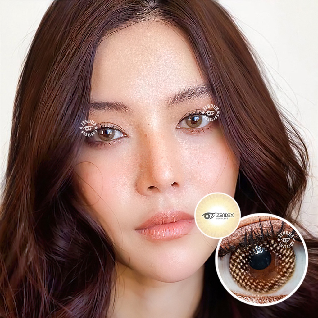 Softlens MINI AVA Warna BROWN 14.2mm Normal Beda Minus