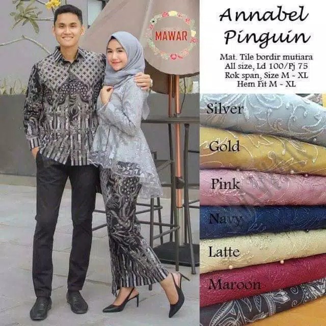 Batik Couple Anabel Annabel Pinguin Kemeja Panjang Sarimbit