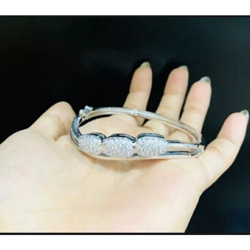 GELANG PERMATA BUKA SAMPING (COD) BANGLE SILVER