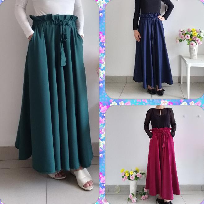 1U78 ROK KULOT/ROK PAYUNG/ROK PANJANG/MAXI SKIRT/BAWAHAN WANITA GCT8