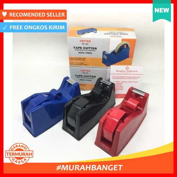 

Tape Cutter Isolasi/Pemotong Lakban Isolasi Joyko Td103 - Selotip & Double Tape