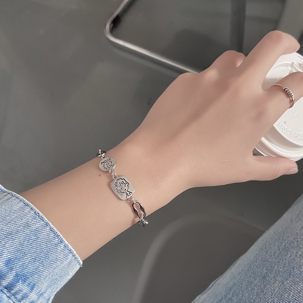 AY(CN) Gelang Rantai Liontin Kupu-Kupu Hati Warna Silver Untuk Wanita