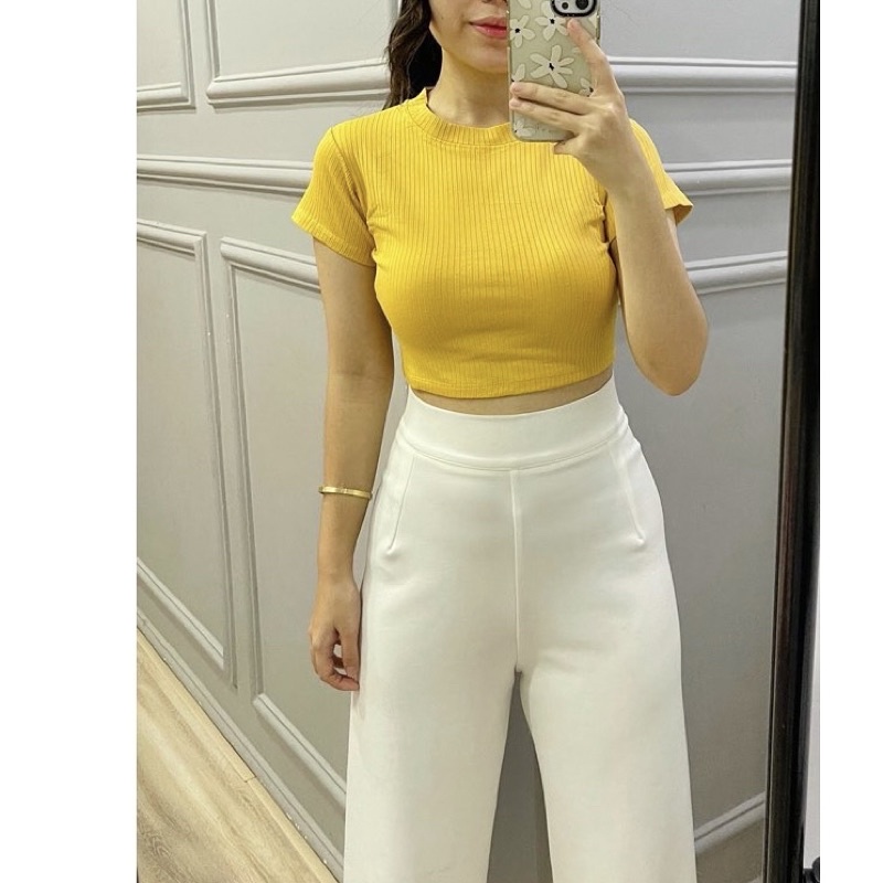 Gigi Crop Top knit rib premium / basic crop top / crop top / korean crop top