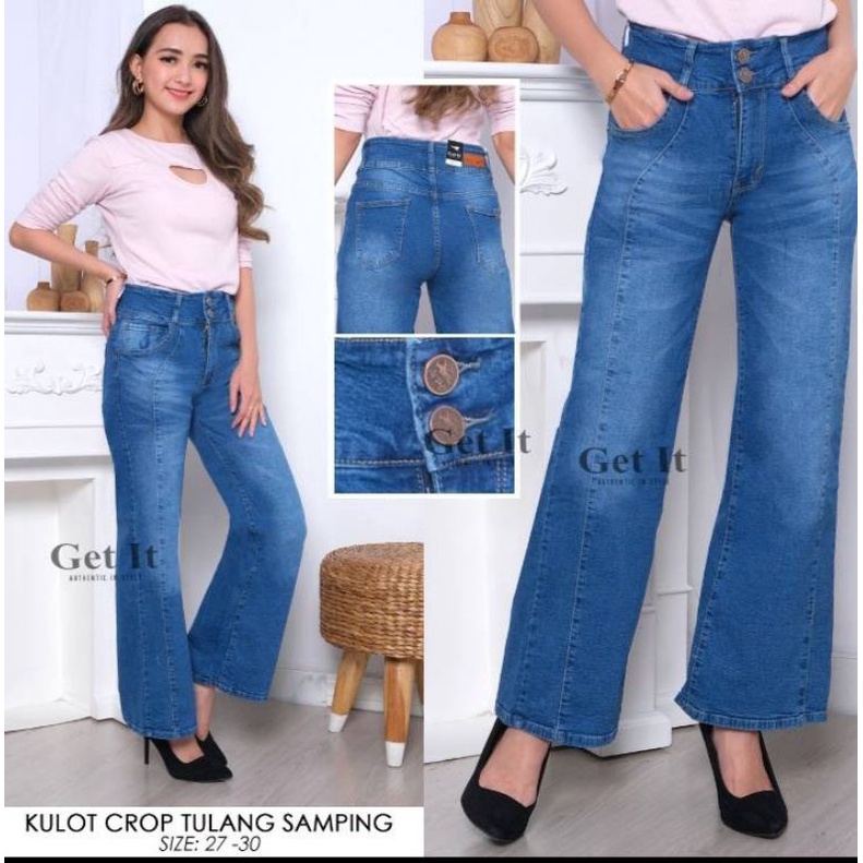 kulot jeans wanita soft jeans