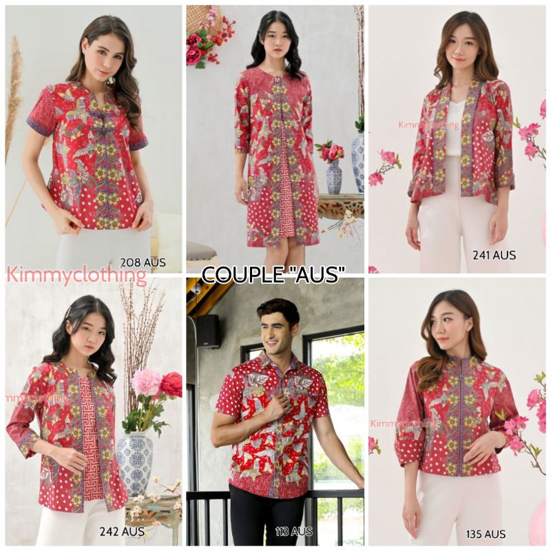 ATASAN BATIK 208 AUS BATIK COUPLE FAMILY CNY