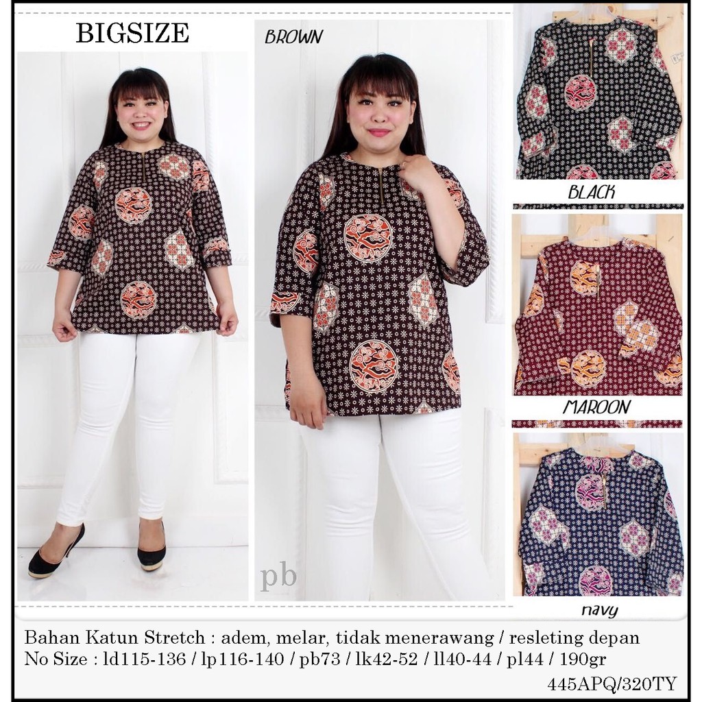 Blouse Batik Jumbo  Blouse Bigsize Atasan  Batik Big Size 