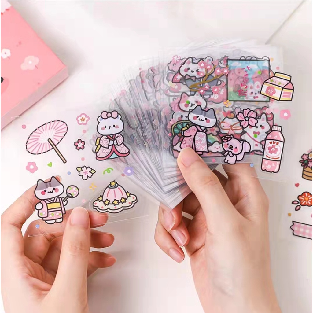 

PART 3 STIKER TUMBLR AESTHETIC Sticker Scrapbook Kartun PET PVC Lucu Murah Anti Air