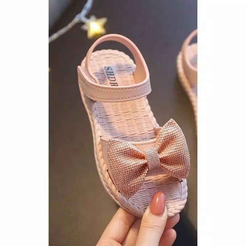 Medan Termurah KD016 Size 24-38 Sendal anak perempuan import Sandal pita tali