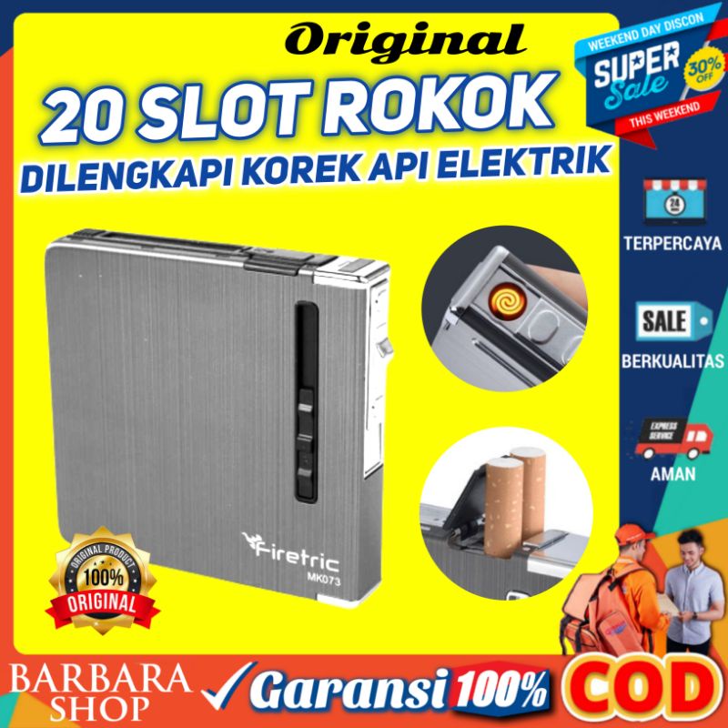 Kotak Tempat Rokok Plus Korek Elektrik Keren Unik Aesthetic 20 Slot Wadah Penyimpanan Rokok Bungkus Rokok Plus korek Firetric Focus