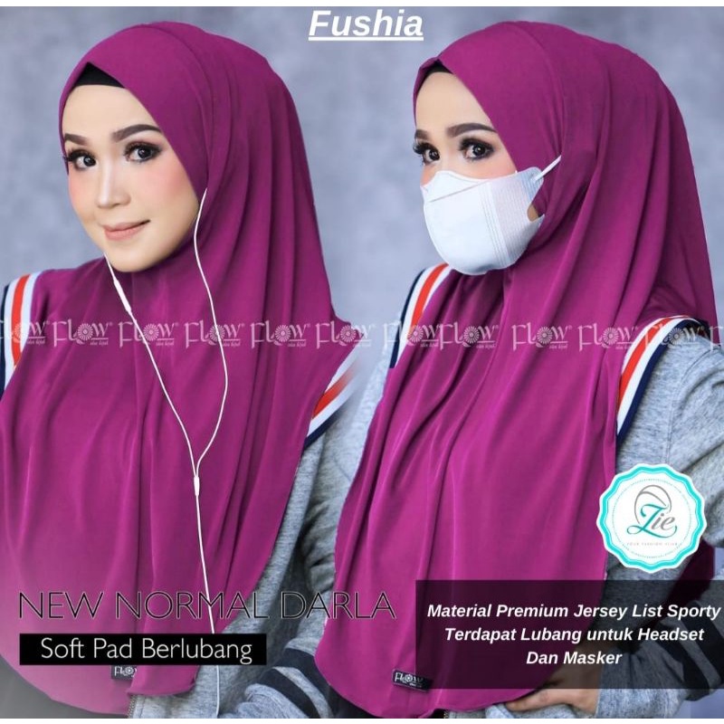 Hijab Flow Darla New Normal Darla Hijab Nonpad Original Flow Hijab Sporty Flow Hijab Jersey Flow