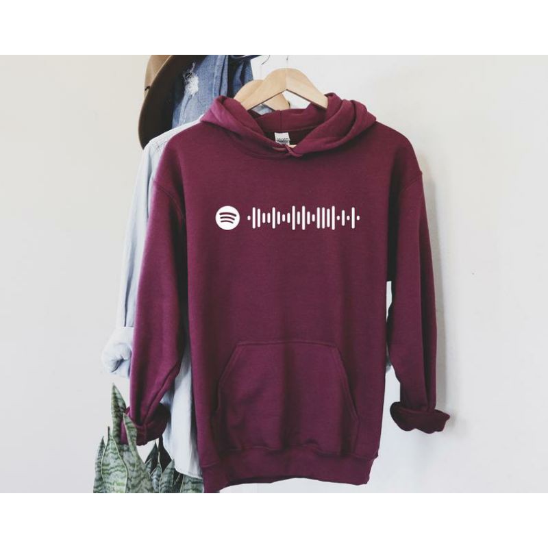 S - XXXXXL(6XL) Hoodie SP0TIFY SONG Sweater BIG SIZE Crewneck Sp0tify Code Sound Love Song JUMBO OVERSIZE Beige Maroon Pink Navy S M L XL XXL 3XL 4XL 5XL 6XL