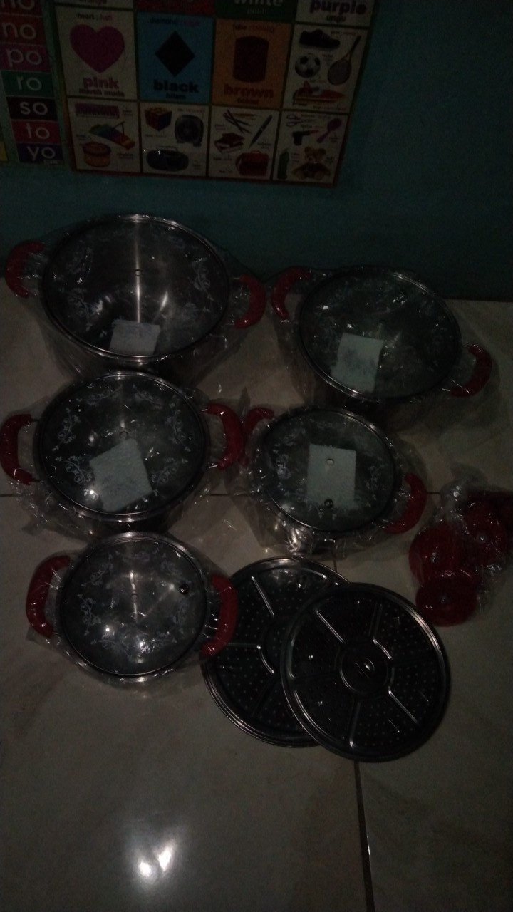Panci Set 5 Pcs + Steamer Happy Fun