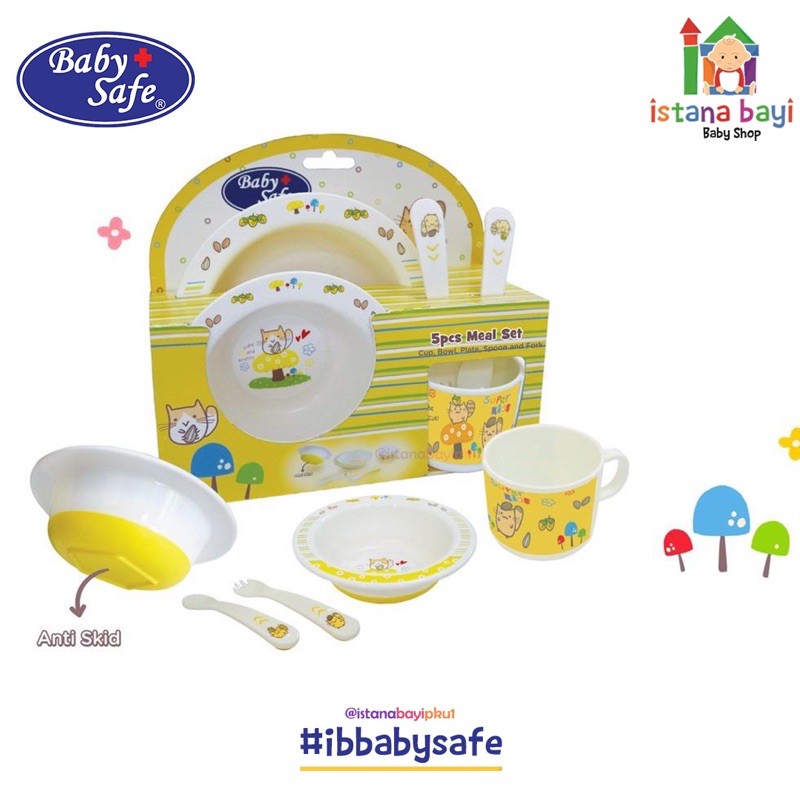 BABY SAFE SET MEAL 5 Pcs/BABY SAFE FEEDING SET/SET PERLENGKAPAN MAKAN ANAK