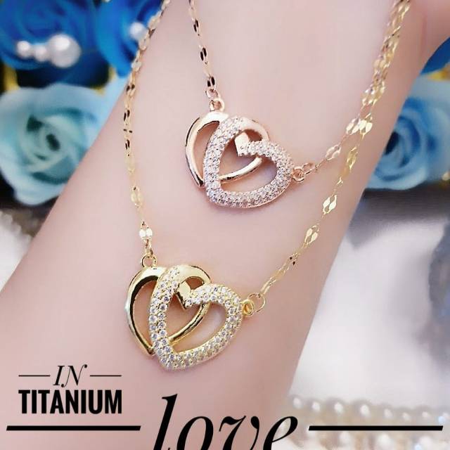 Titanium Kalung Double Love 1605k