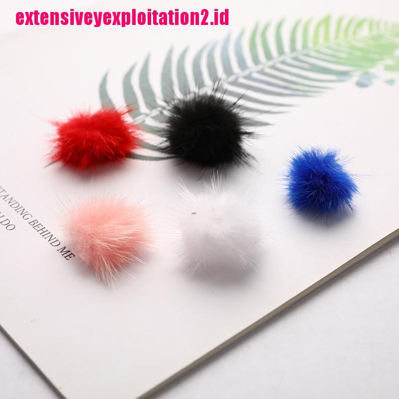 &lt; E2id &amp; &gt; 10PCS Bola Pompom Bulu Mink Mini Untuk Dekorasi Nail Art DIY