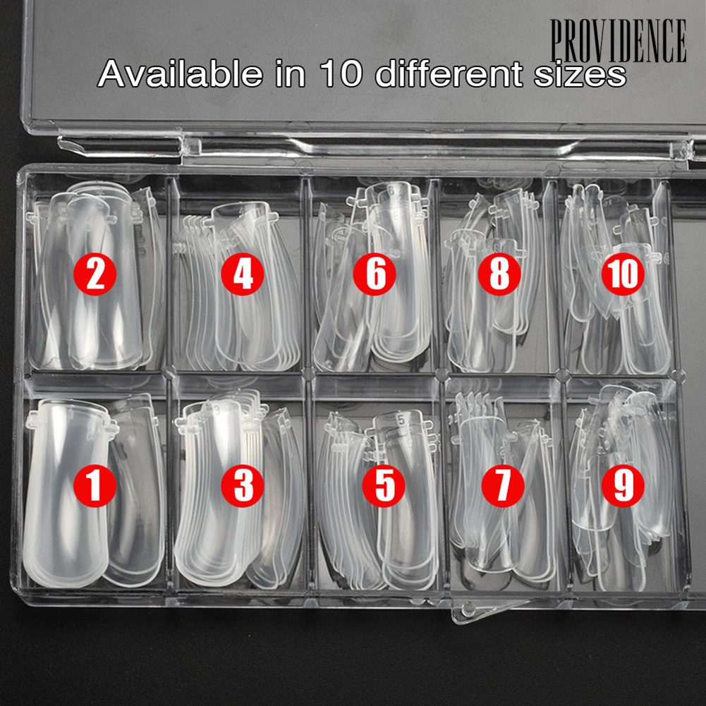 Providence 100Pcs Transparent Quick Building Molds Nail Forms Reusable Finger Extensions