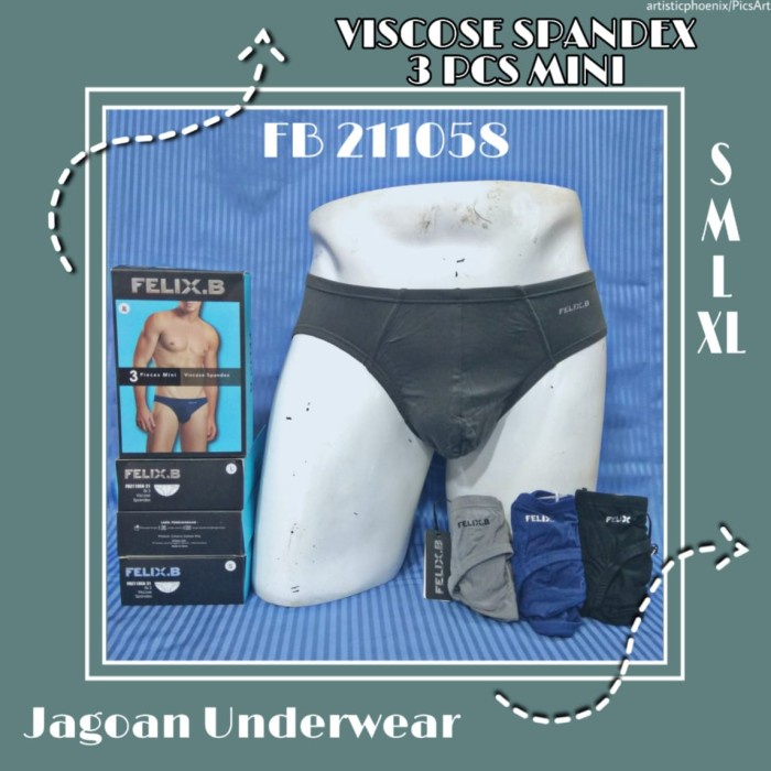 CD PRIA MINI FELIX.B VISCOSE SPANDEX KARET KECIL FB 211058 ISI 3 - S