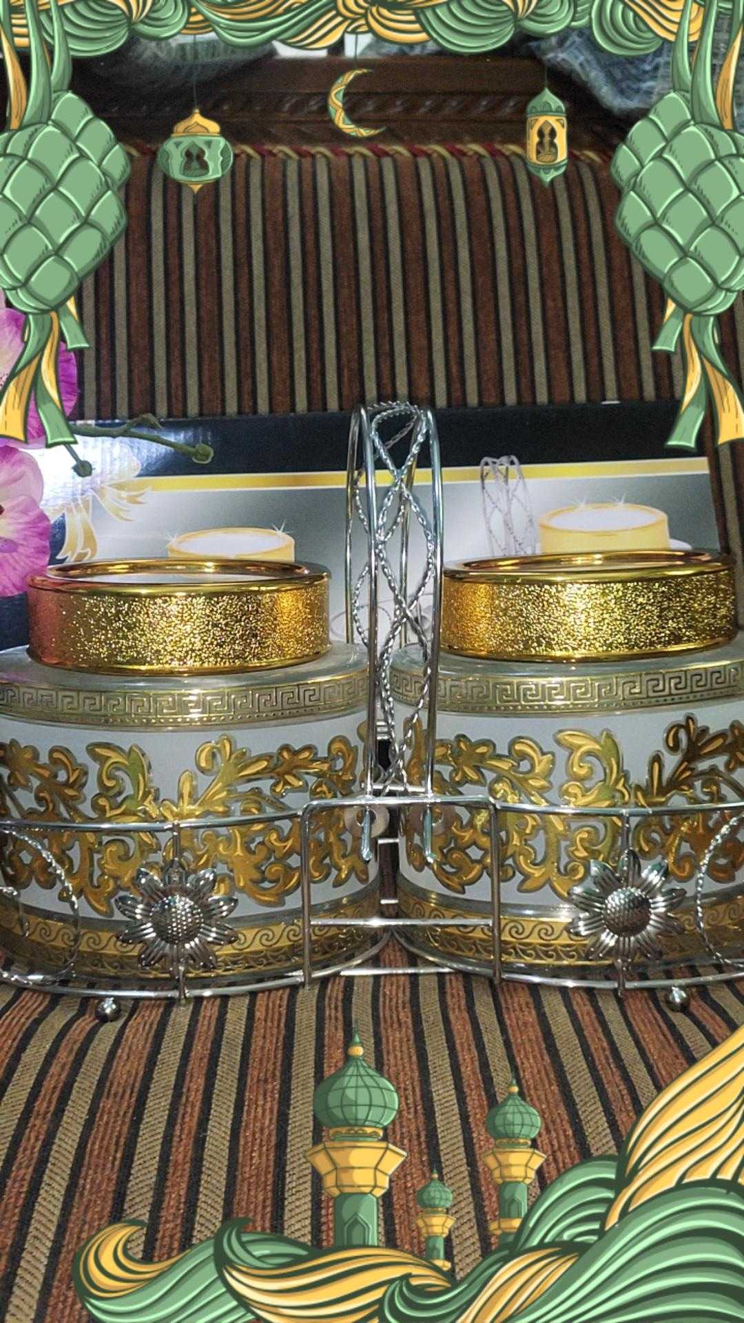 Toples Motif Set Isi 2 + Rak Stainless Bo-132