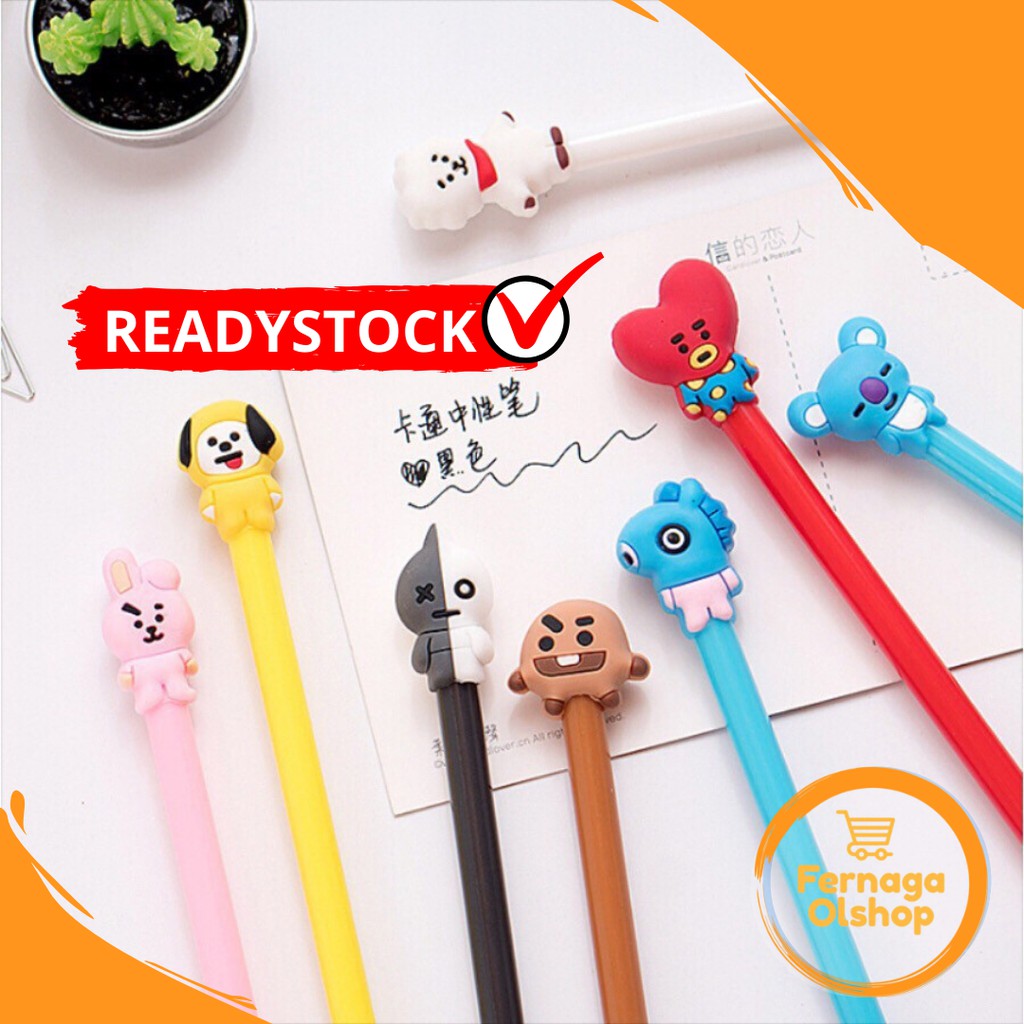 

Pulpen BT21 Murah Pena gel karakter KPOP BTS warna warni lucu