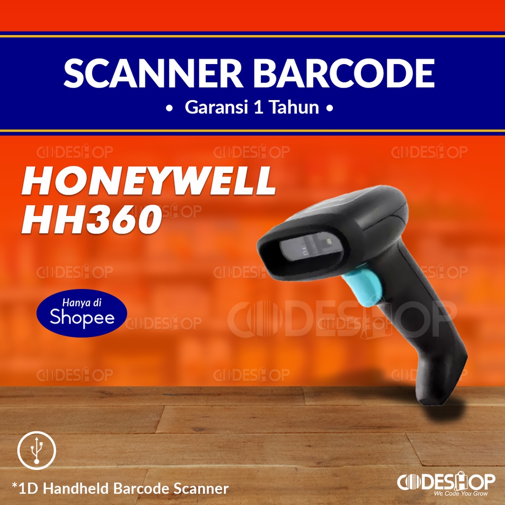 Honeywell HH360 Scanner Barcode Tembak 1D