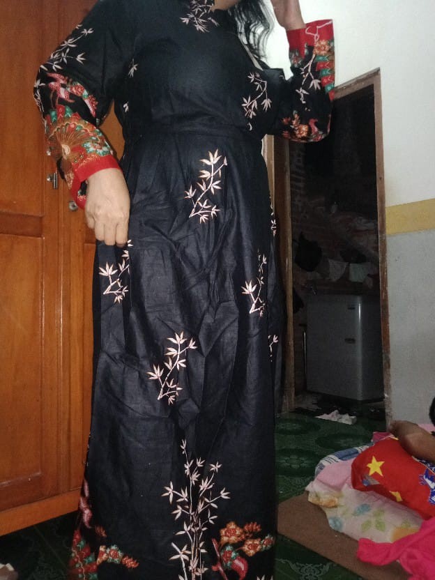 Batik Couple Keluarga Sania Ruffle Ori Ndoro Jowi Dnt Motif Kipas