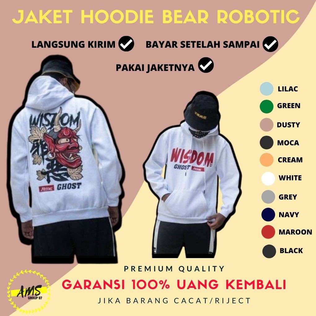 Jaket Hoodie Pria Sunmori Touring Motor Samurai Jepang Ghost Design Jaket Riding Sweater Murah COD