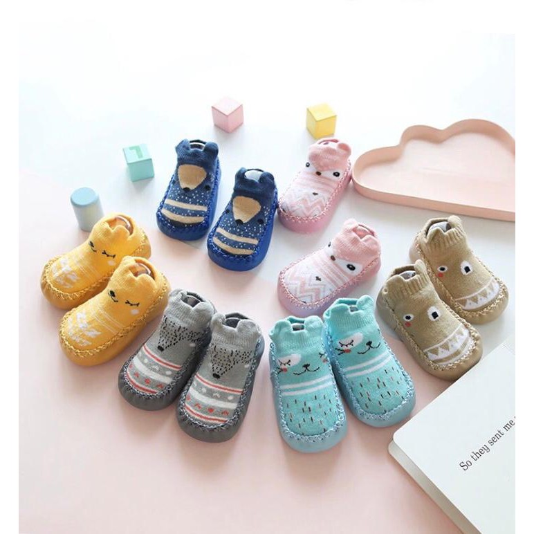 ☛TK☚ R130 Kaos Kaki Korea Motif Lucu Bayi Anti Slip Socks Cute Sepatu Anak Murah Karakter Prewalker