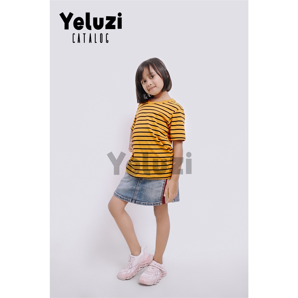 Baju Atasan Kaos Garis Garis Salur Oblong UNISEX Katun 24s Premium YELUZI