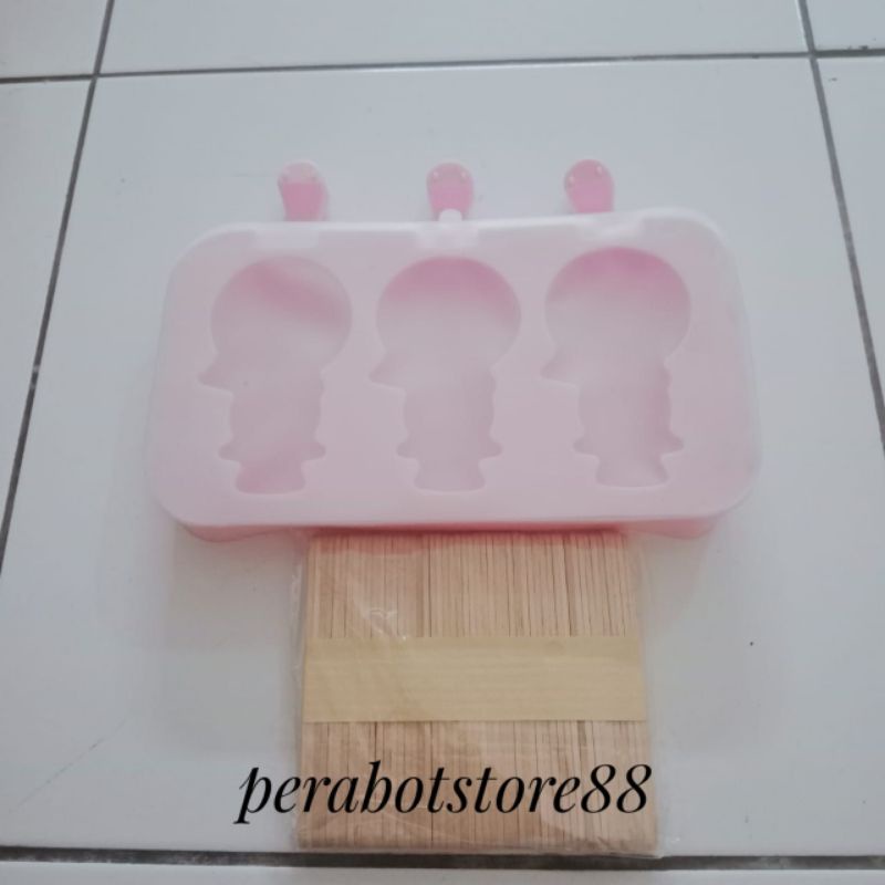 cetakan silikon ice cream popsicle snowman cetakan ice cream silicone