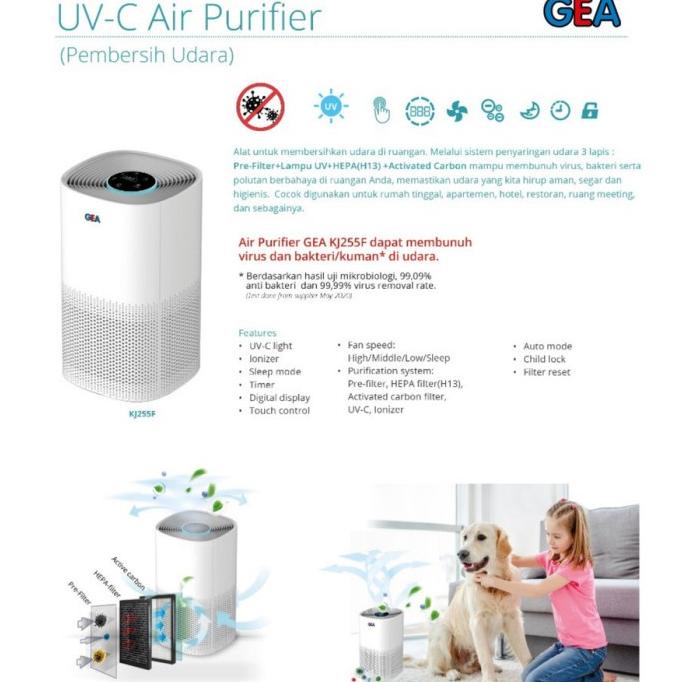 Gea Air Purifier UV-C KJ255F / Pembersih Udara UV-C Gea KJ-255F