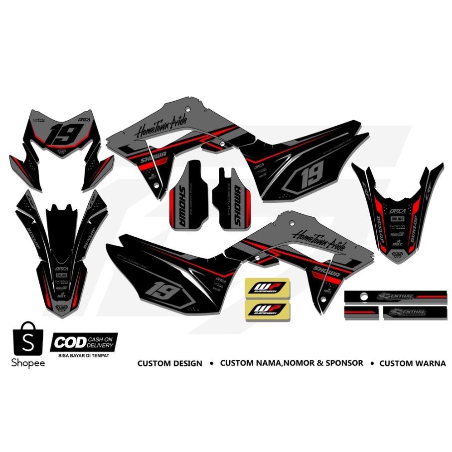 DECAL STIKER CRF 150 L HITAM DOFF DECAL CRF CUSTOM