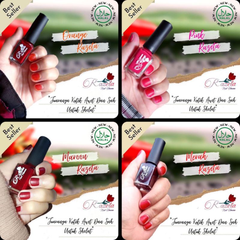 RAZETA CERIA NAIL HENNA/KUTEK MUSLIMAH SAH SHOLAT / NAURAA TUFFAH ASHOKA CERIA HENNA INAI KUKU BUKAN PEEL OFF