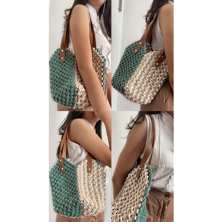 macrame tote bag