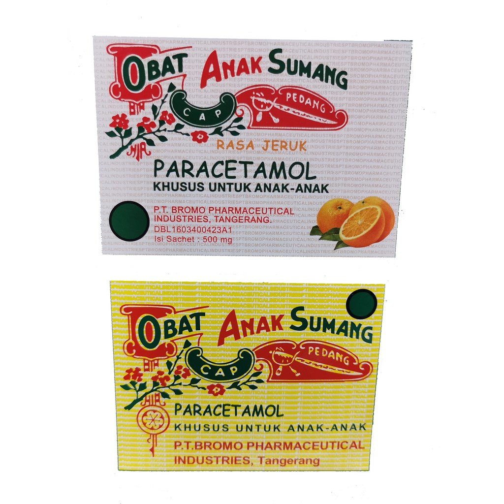 Obat Anak Sumang Cap Pedang Paracetamol 150mg isi 20 sachet