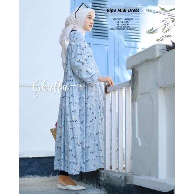 ripa midi dress katun viscose by ghaffa label