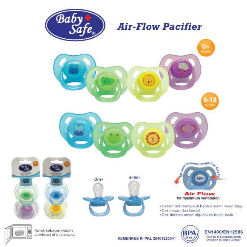 Empeng Bayi Baby Safe Air Flow Pacifier 0+ month / 6-18 months