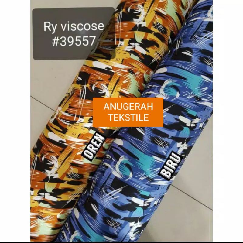 1/2 meteran kain bahan Rayon Viskose Viscose Premium motif ABSTRAK GORET #RAYONVISKOSE#(Lbr:1.5 MTR)