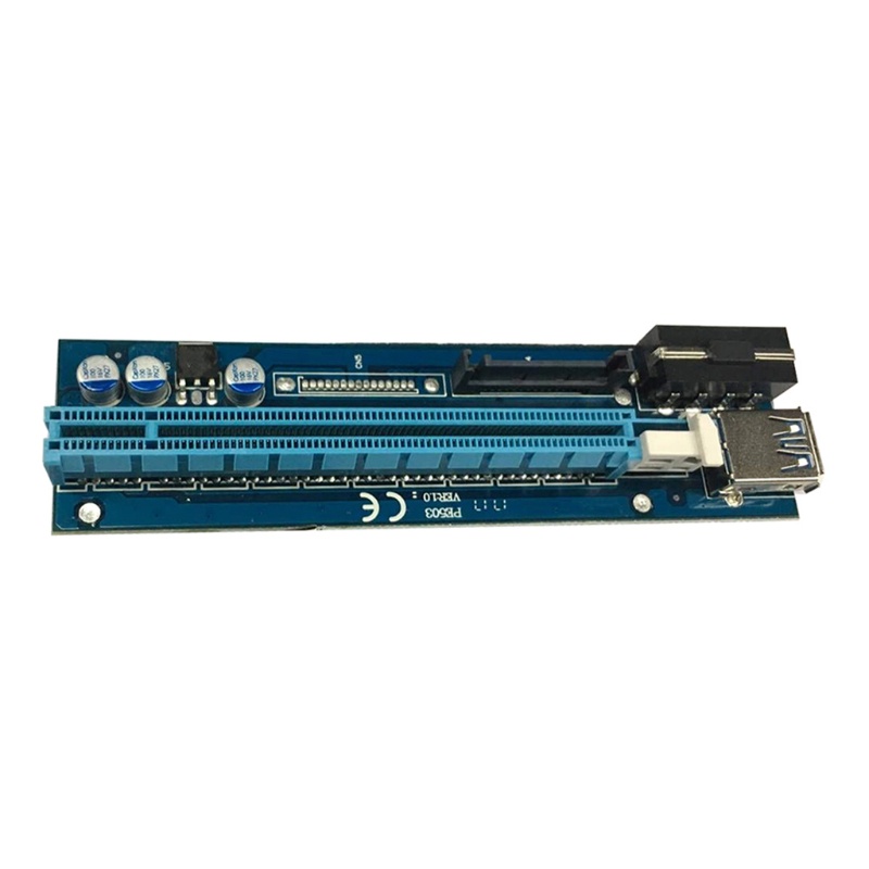 Btsg USB 3.0 PCI-E Riser VER006C 4Pin Antarmuka Ganda 16x Ke 1x Powered Adapter Card Untuk Bitcoin-Litecoin-ETH