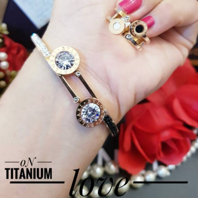 Set Titanium Gelang dan Cincin