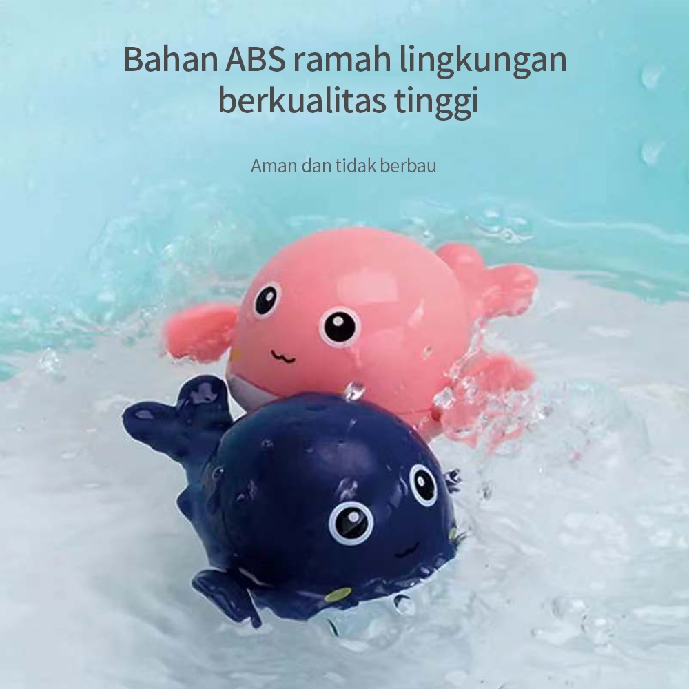 Halobaby Mainan Ikan Paus Mandi Edukasi Anak Bayi Berenang Dolphin Baby Toy