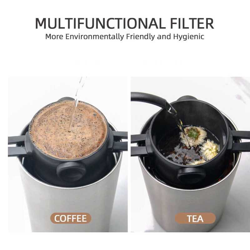 Foldable Coffee Filters Stainless Steel Drip Coffee Funnel Coffee Dripper - Filter Penyaring Kopi Portable Cone Coffee Dripper